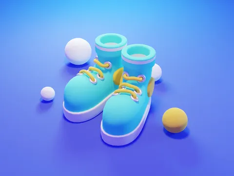 Cartoon Sneakers - Blender 3d models