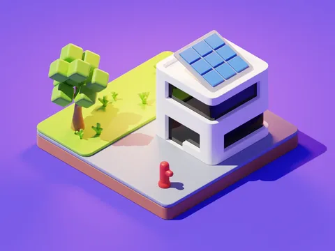 Cartoon Building Scene - Blender scenes