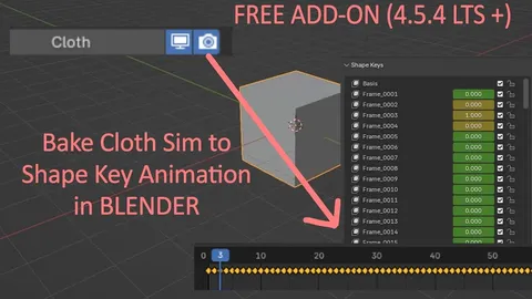 Cloth Sim Bake to Shape Keys - Blender addons