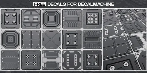 Floor and Wall Panel Decals - Blender textures & materials