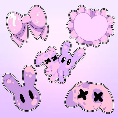 Dee and Thea Stickers - Blender textures & materials