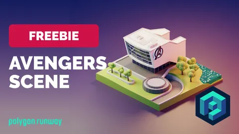 Isometric Avengers Scene - Blender scenes
