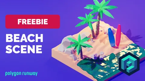 Isometric Beach Scene - Blender scenes