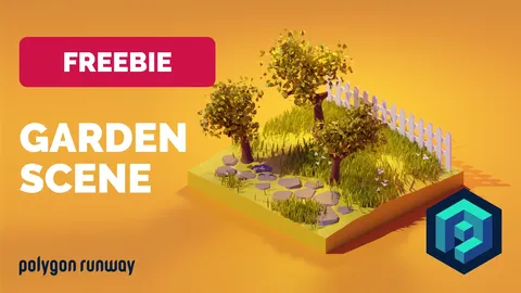 Isometric Garden Scene - Blender scenes