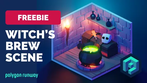 Isometric Witch's Scene - Blender scenes