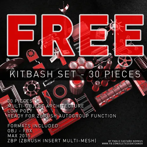 Free Kitbash Set - Blender 3d models