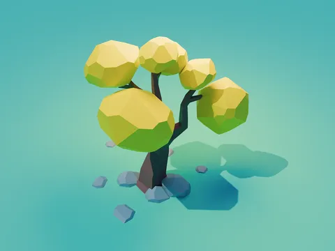 Low Poly 3D Tree - Blender 3d models