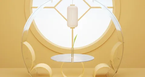 Modern Room with Japanese Lantern - Blender scenes