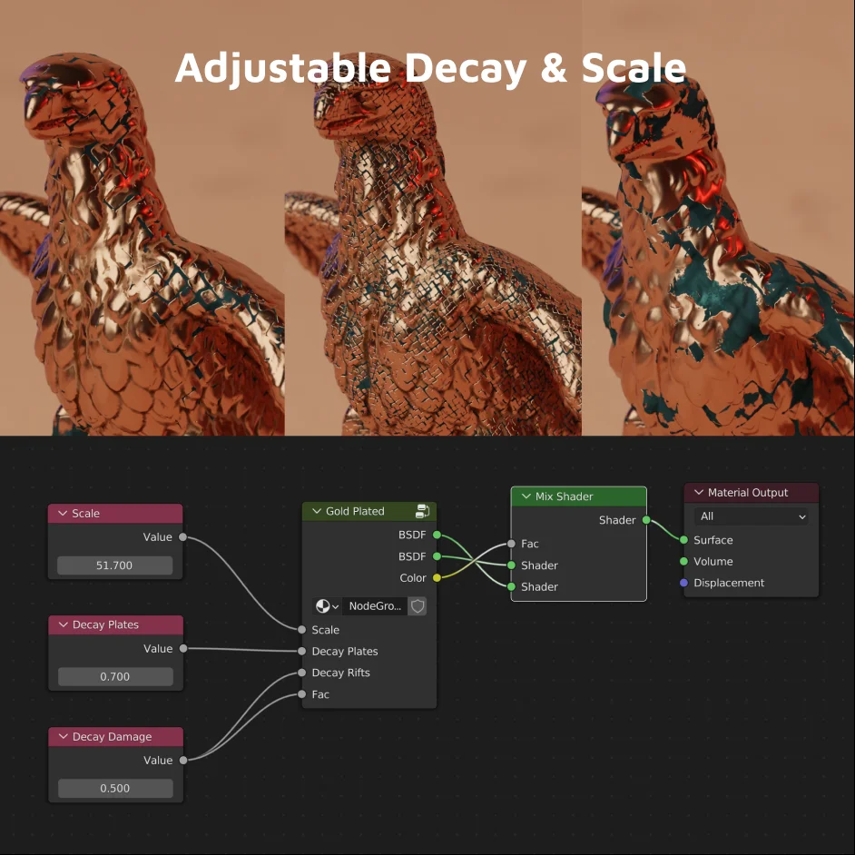 Procedural Gold Plated Material screenshot 2