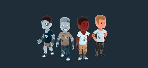 Animated Characters Pack 1 - Blender 3d models