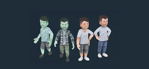 Animated Characters Pack 3 - Blender 3d models