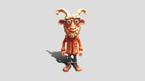 Animated Cartoon Goat - Blender 3d models