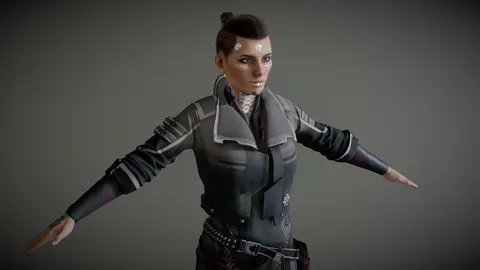 Animated Cyber Woman - Blender 3d models