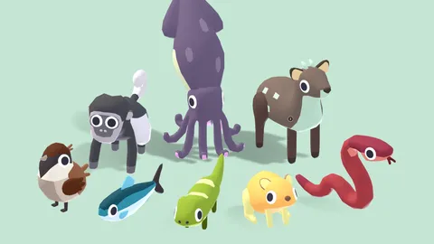 Animated Low Poly Animals - Blender 3d models