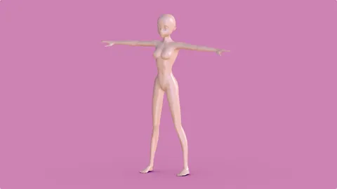 Anime Girl Base Mesh - Blender 3d models