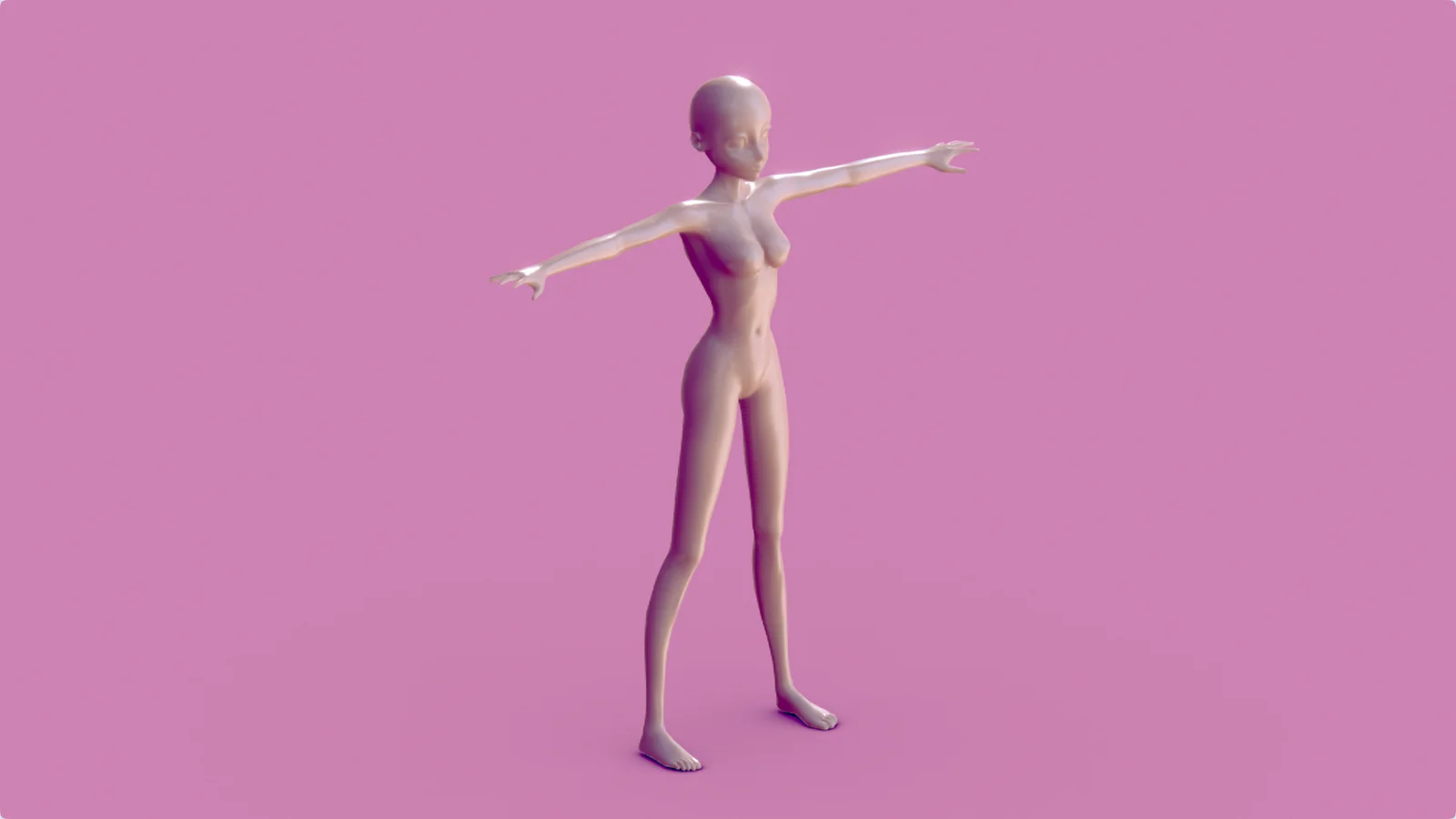 Anime Girl Base Mesh screenshot 2