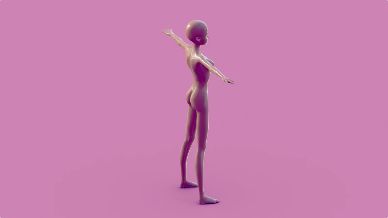 Anime Girl Base Mesh screenshot 3