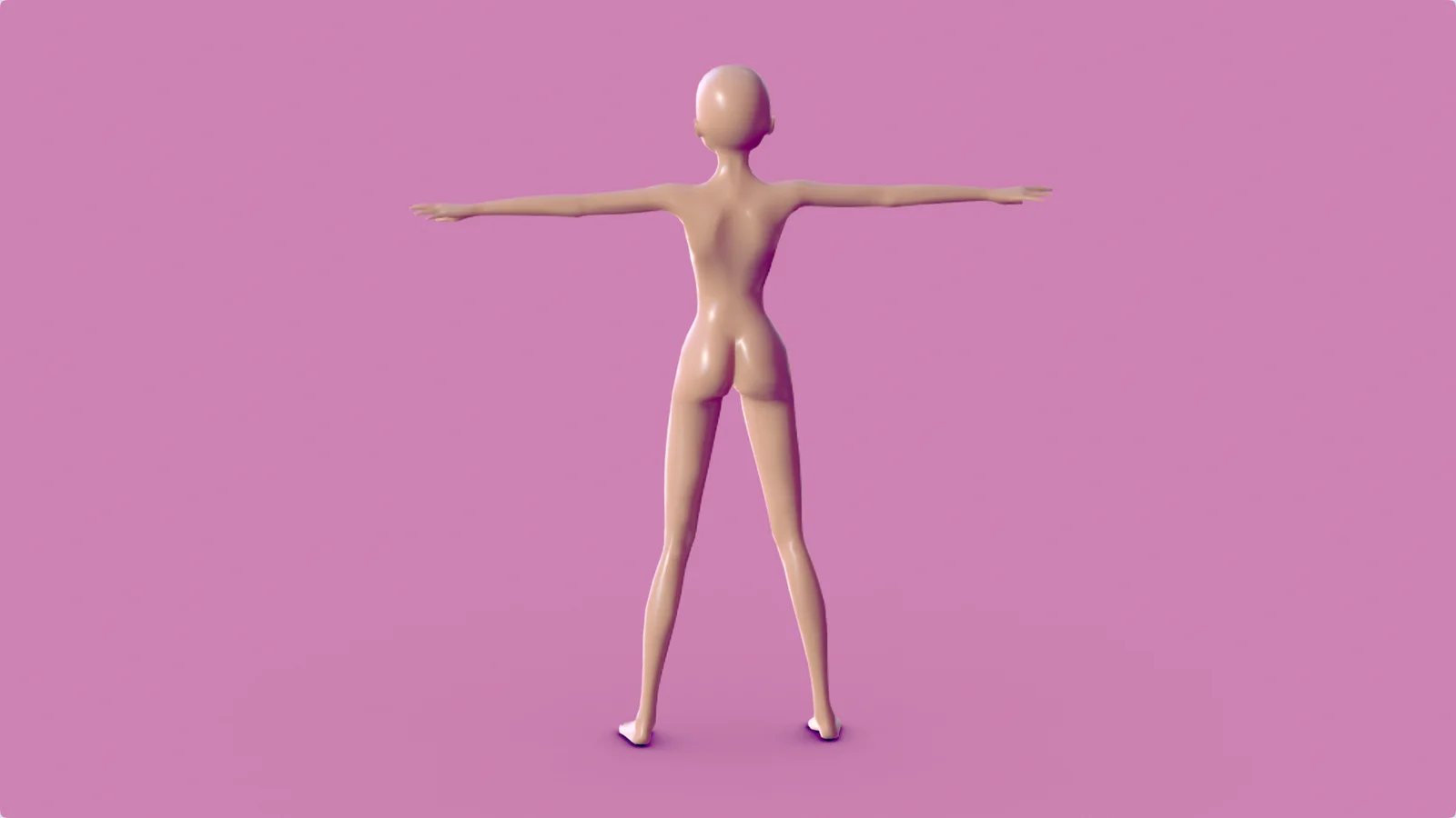 Anime Girl Base Mesh screenshot 4