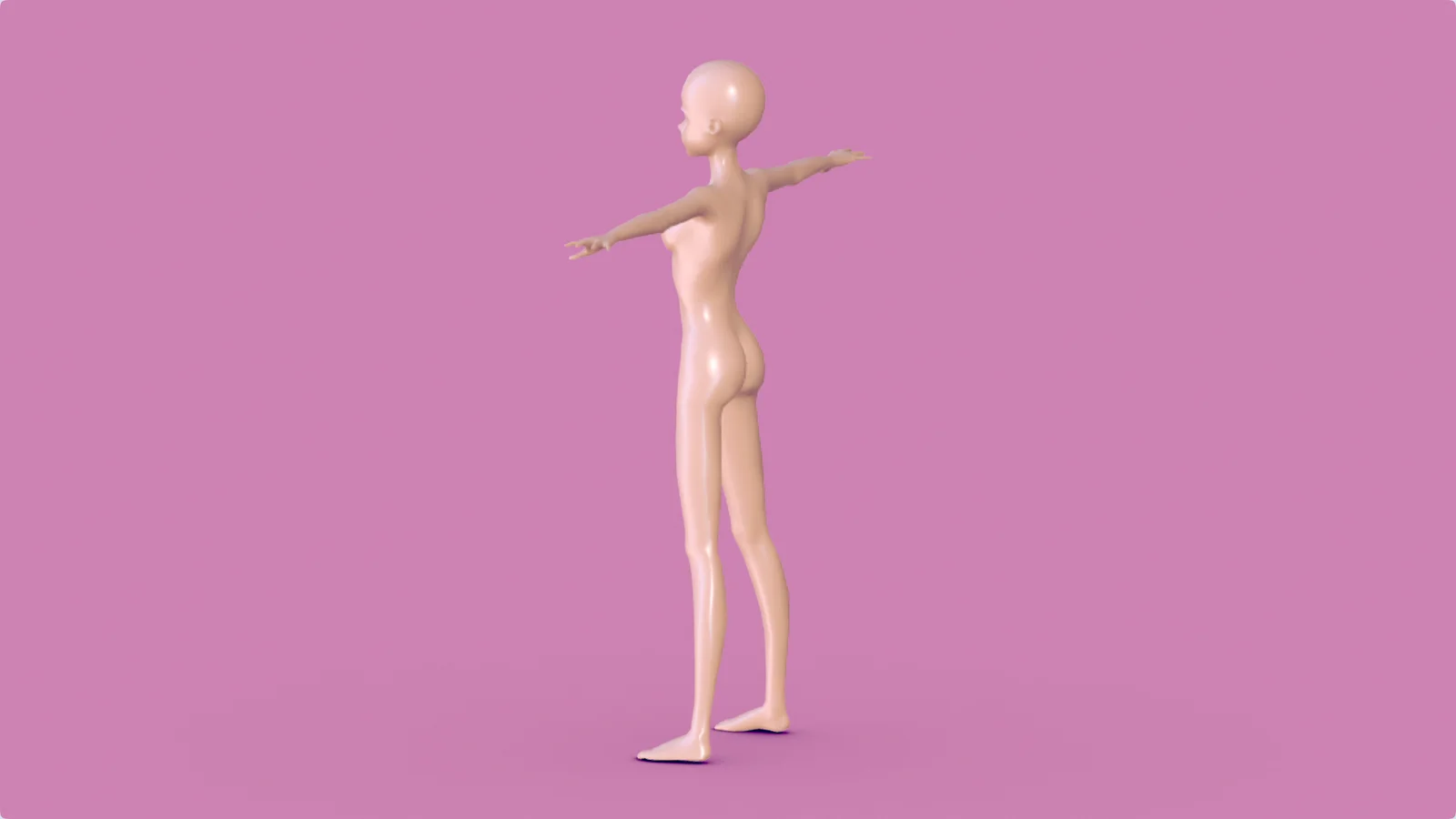 Anime Girl Base Mesh screenshot 6