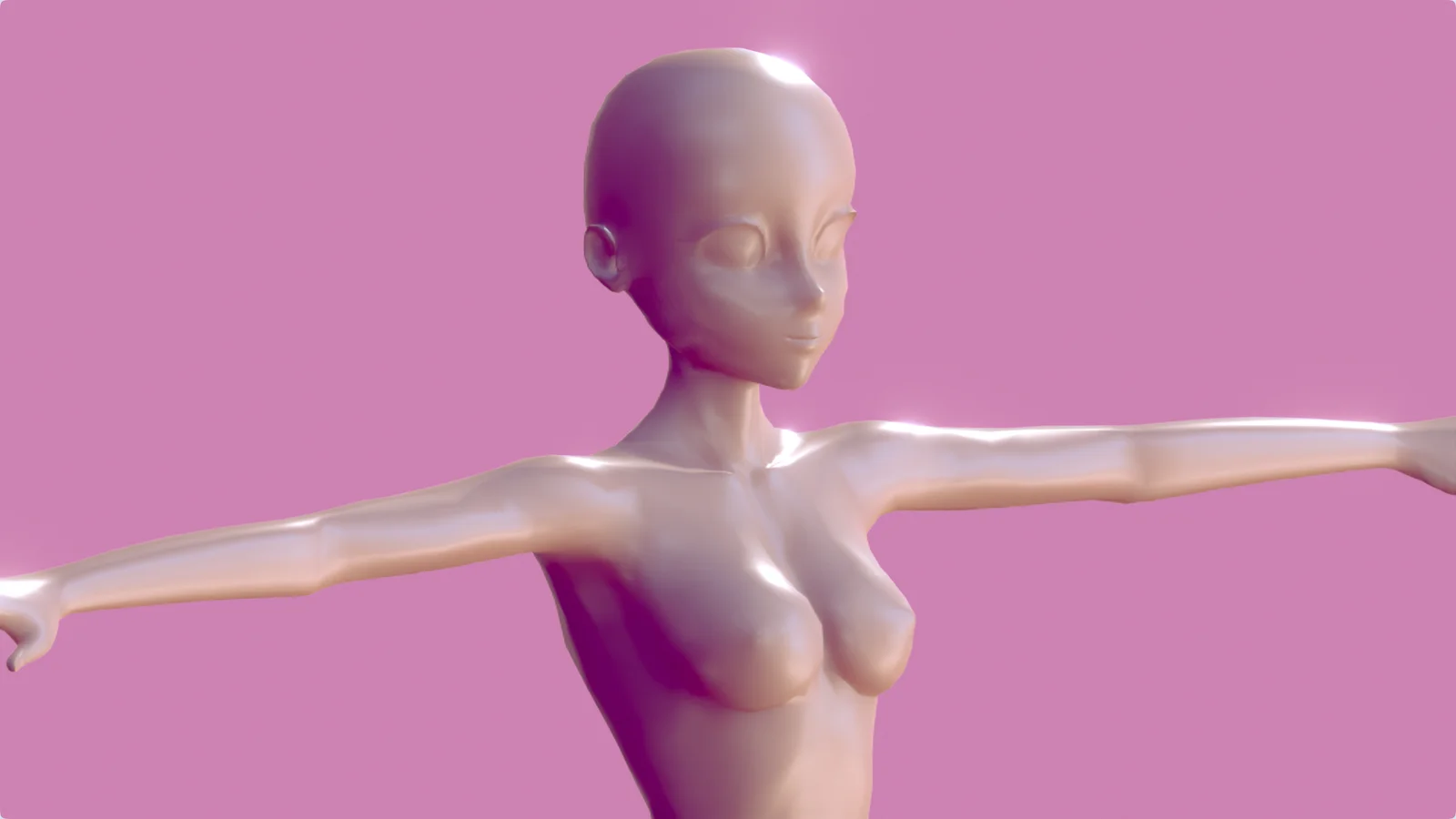 Anime Girl Base Mesh screenshot 7