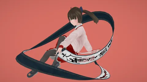 Anime Young Priestess - Blender 3d models