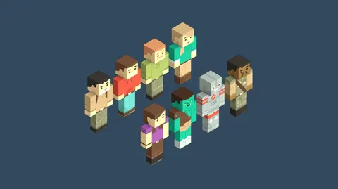 Blocky Characters Pack - Blender 3d models