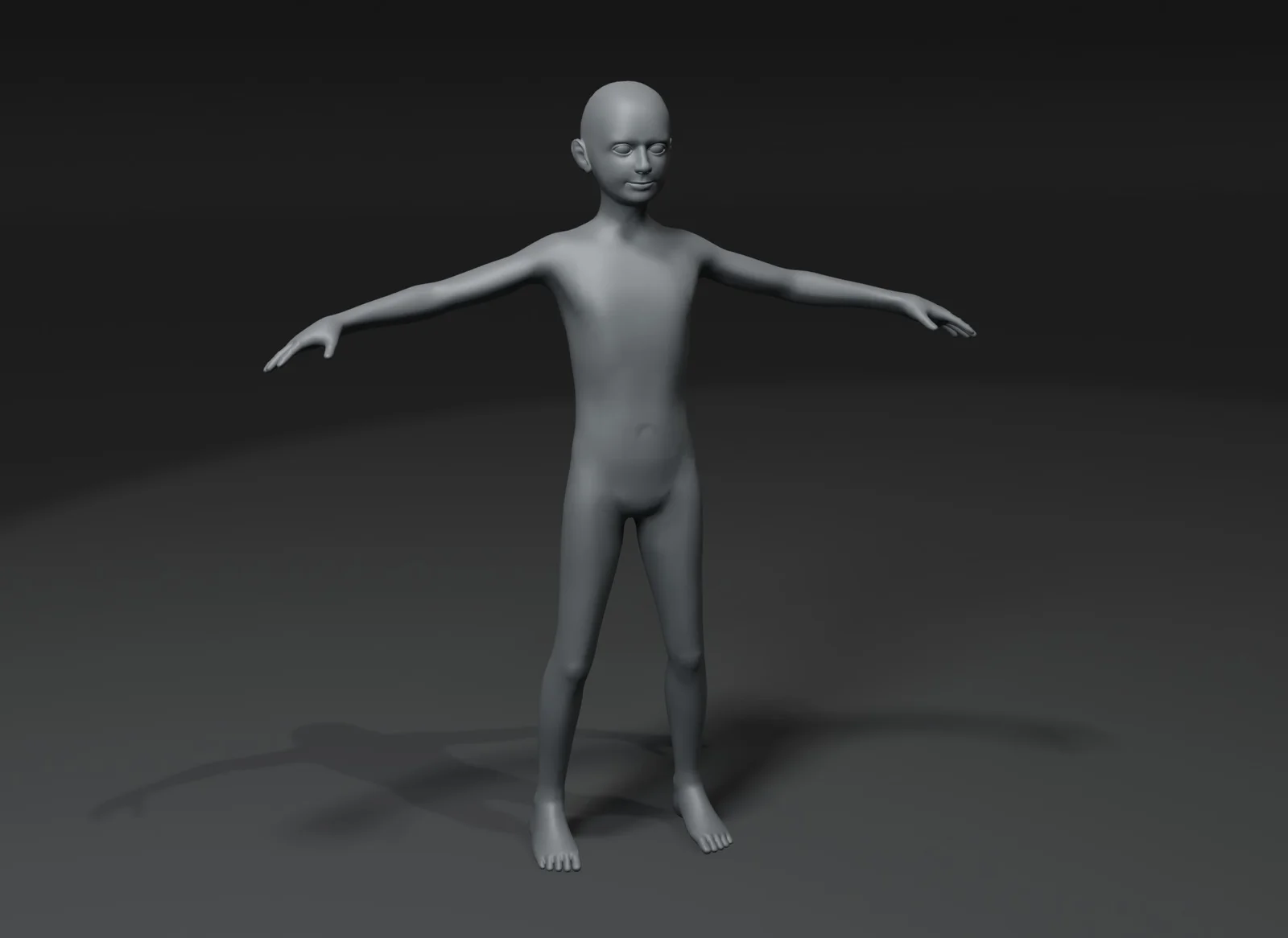 Boy Kid Body Base Mesh screenshot 2