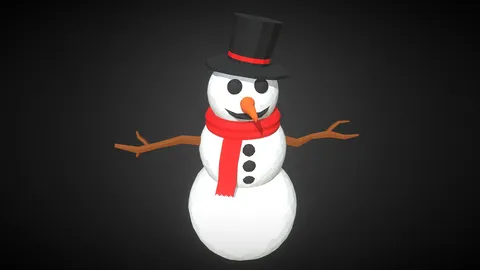 Cartoon Snowman - Blender 3d models