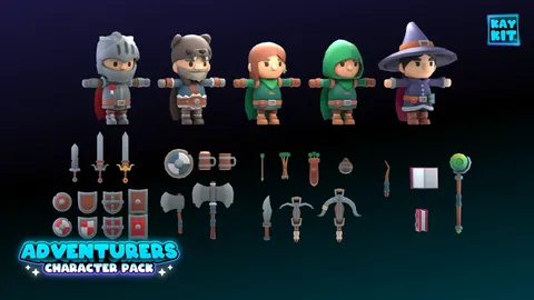Animated Adventurers Character Pack - Blender 3d models