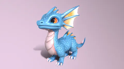 Cute Baby Dragon - Blender 3d models