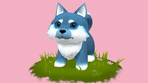 Cute Wolf Hand-Painted - Blender 3d models