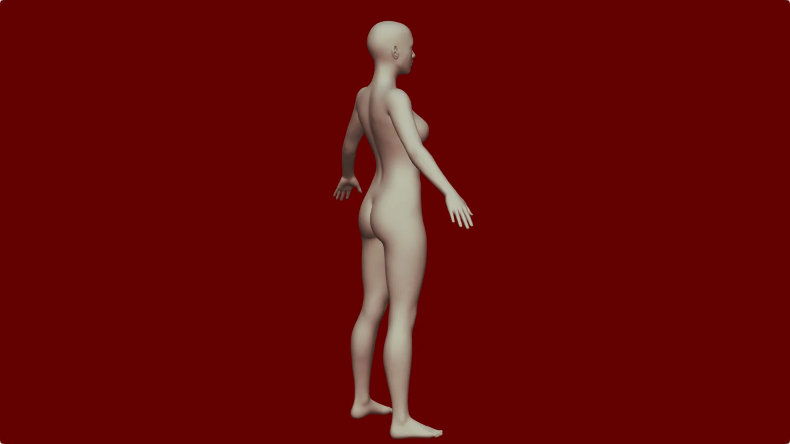Rigged Female Body Base Mesh screenshot 3