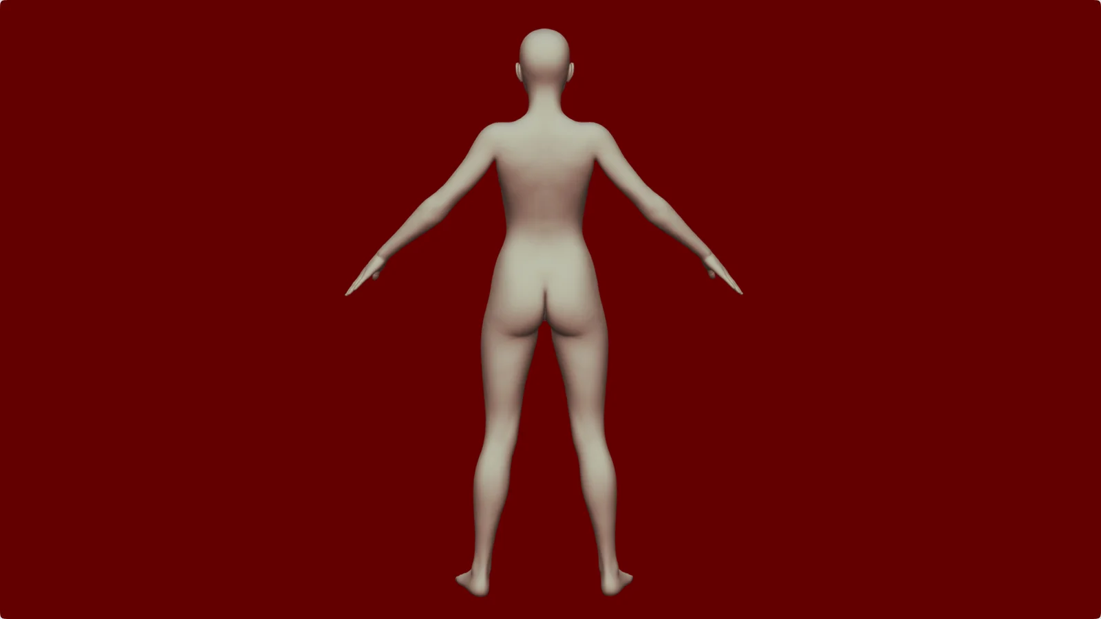 Rigged Female Body Base Mesh screenshot 4