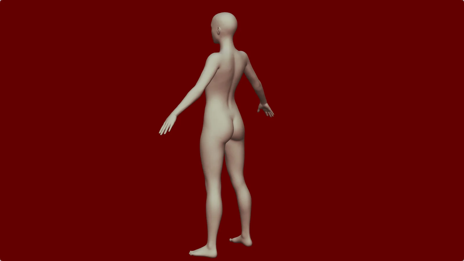 Rigged Female Body Base Mesh screenshot 5