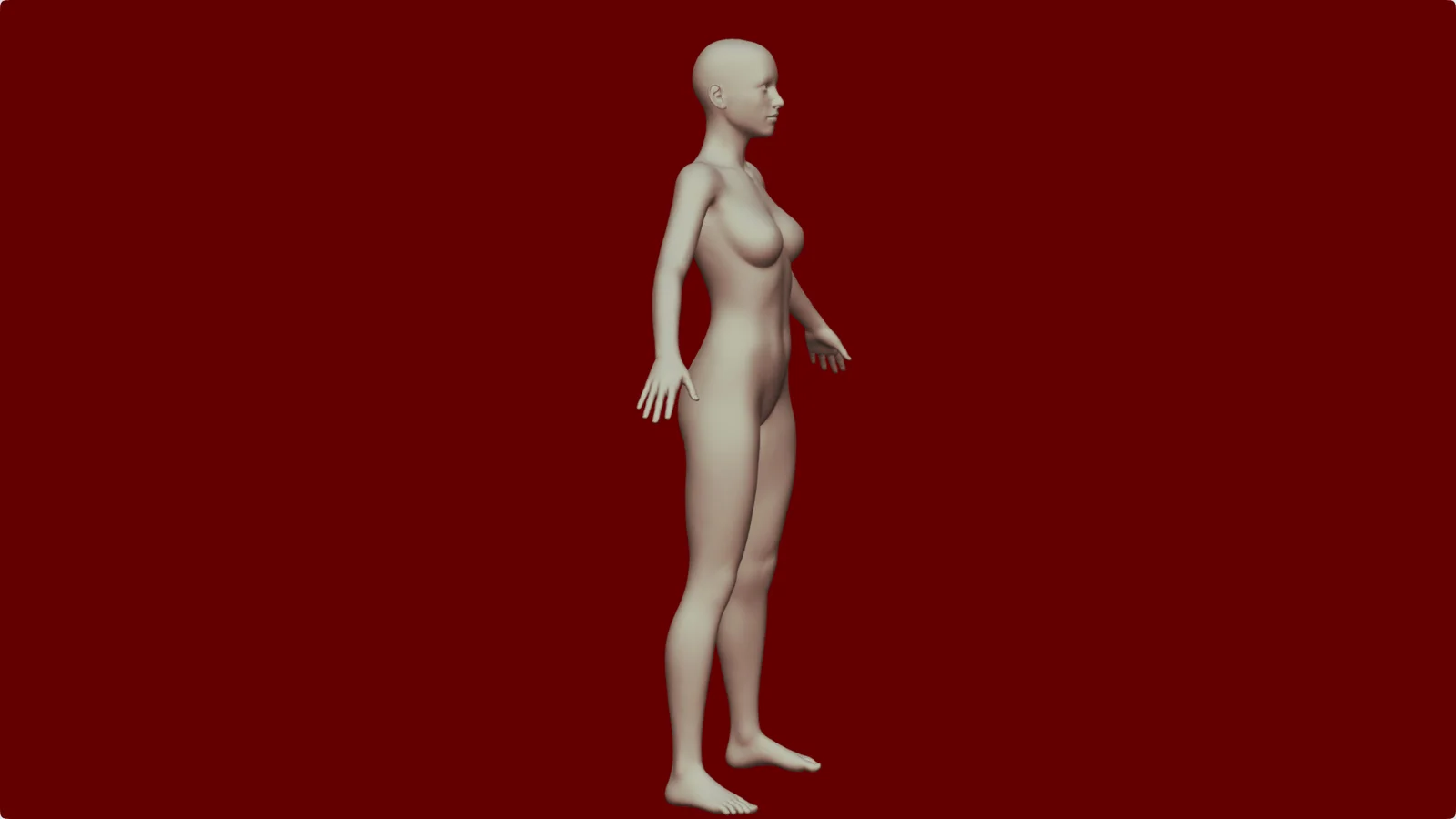 Rigged Female Body Base Mesh screenshot 6