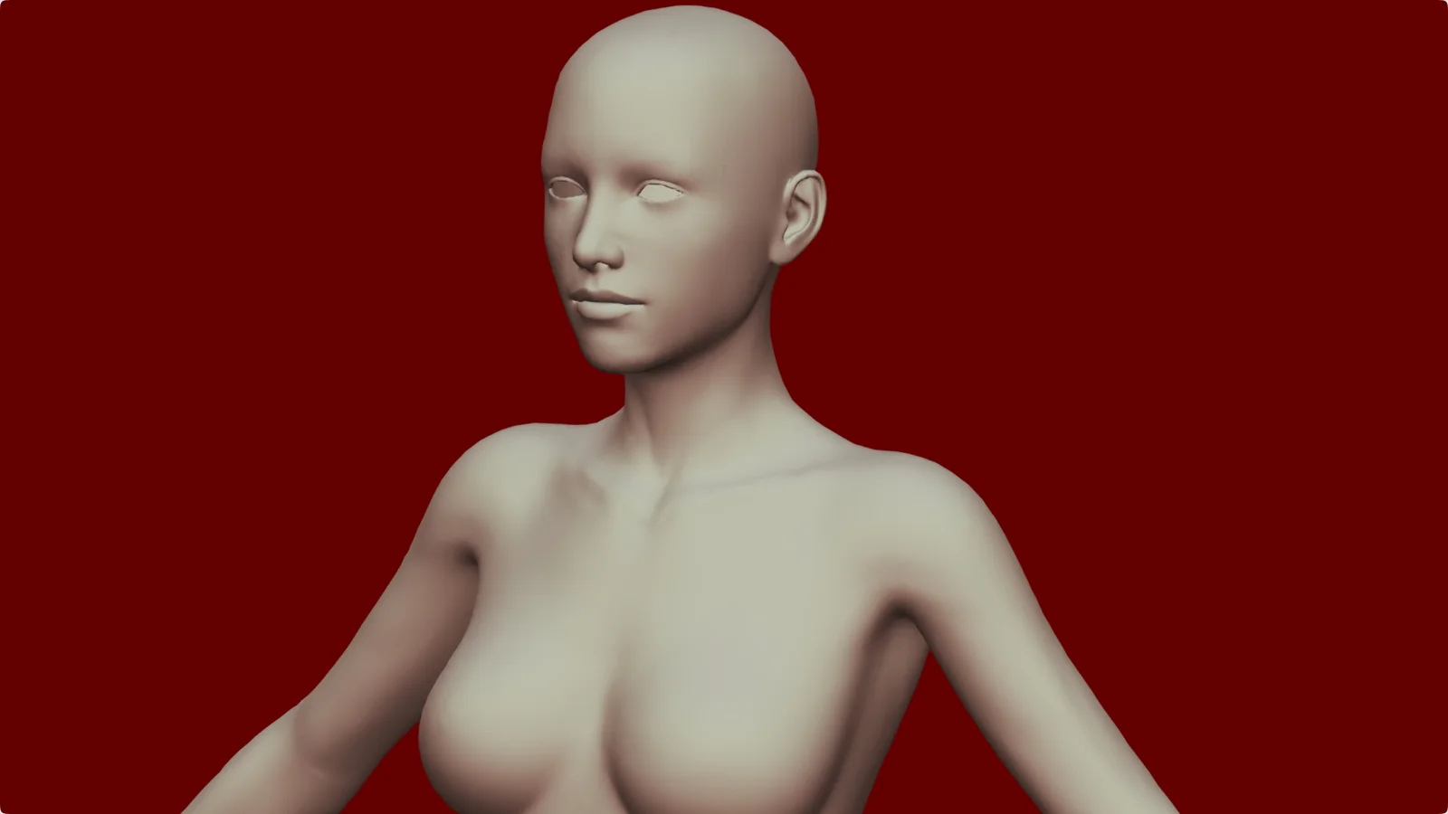Rigged Female Body Base Mesh screenshot 7