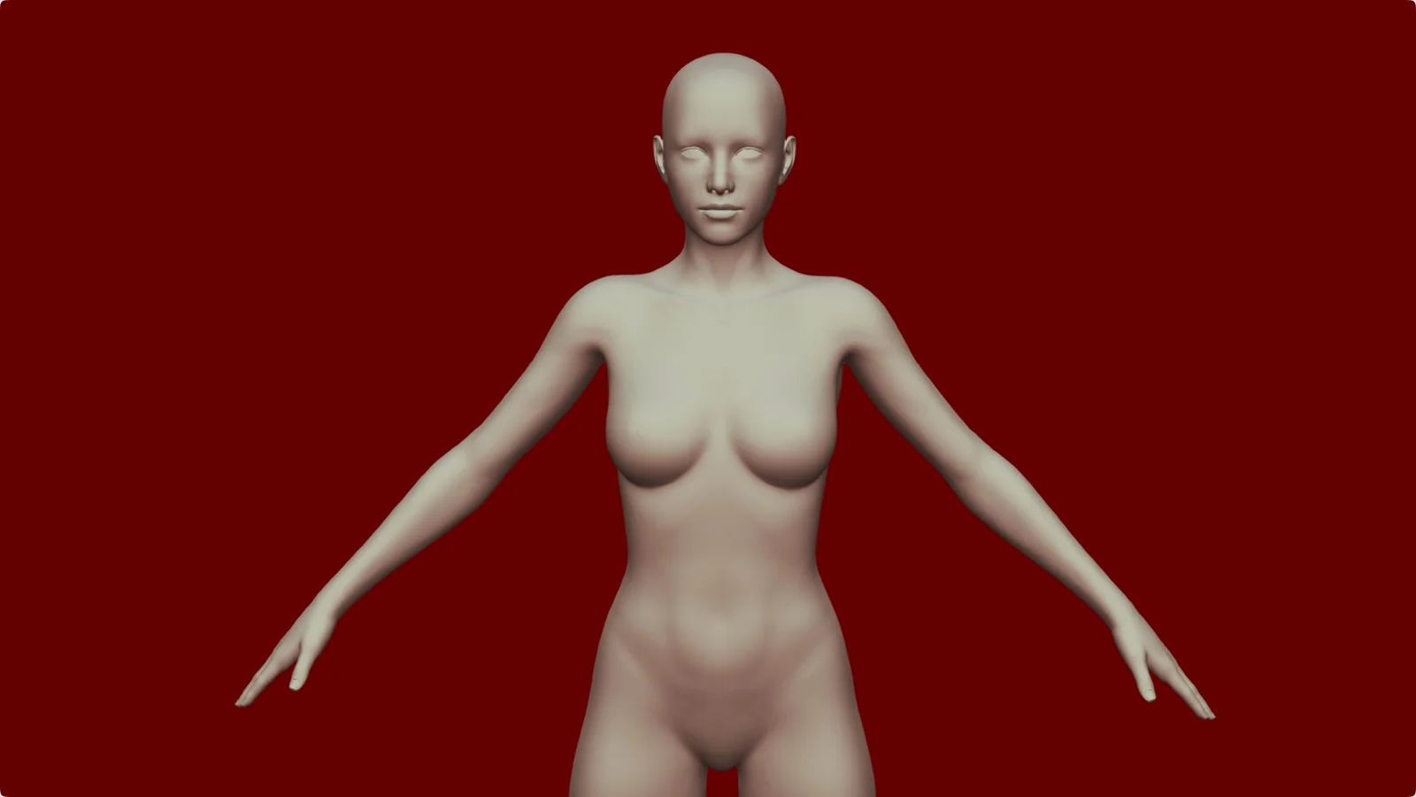 Rigged Female Body Base Mesh screenshot 8