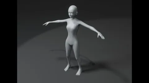 Girl Kid Body Base Mesh - Blender 3d models