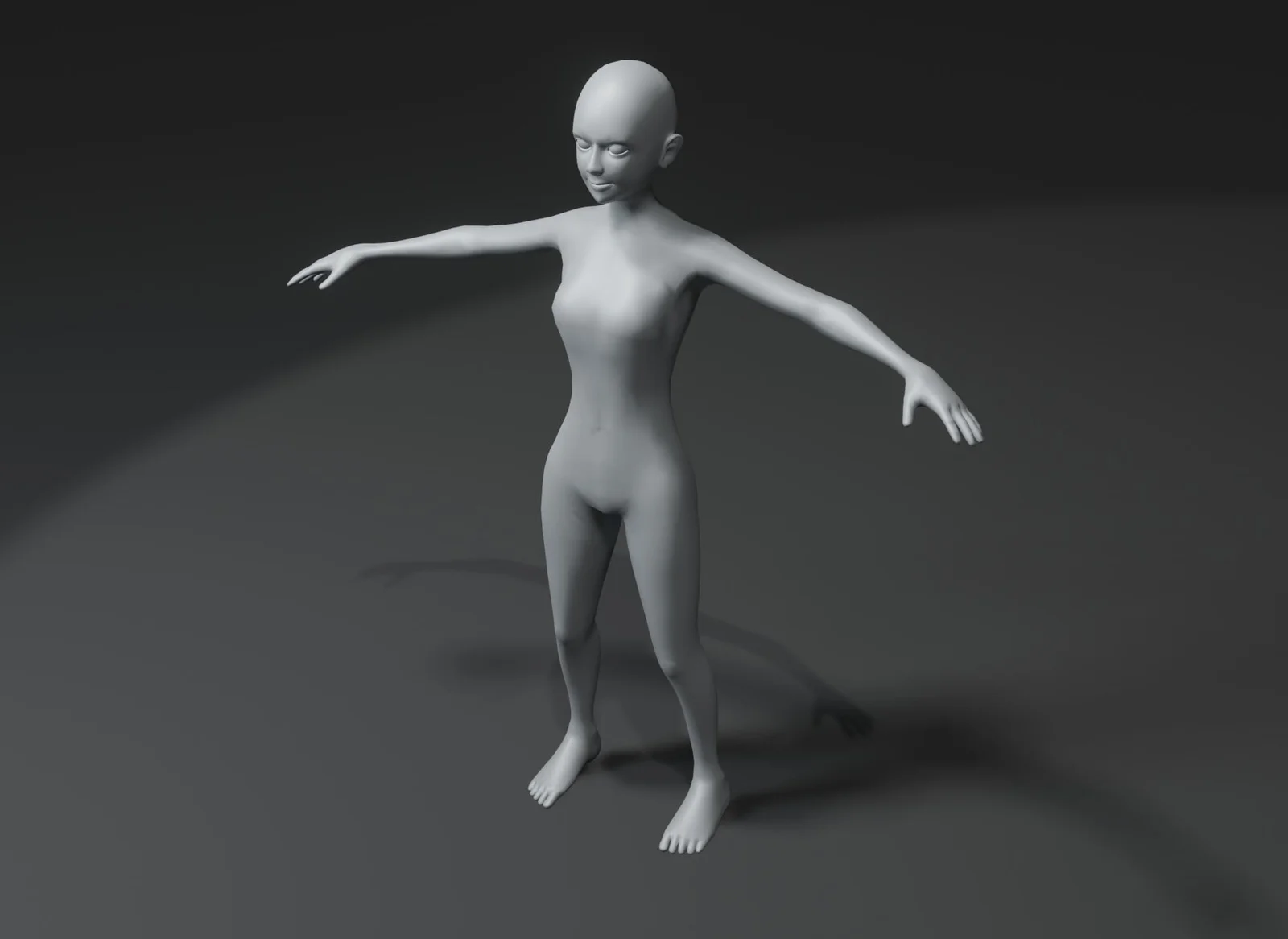 Girl Kid Body Base Mesh screenshot 2