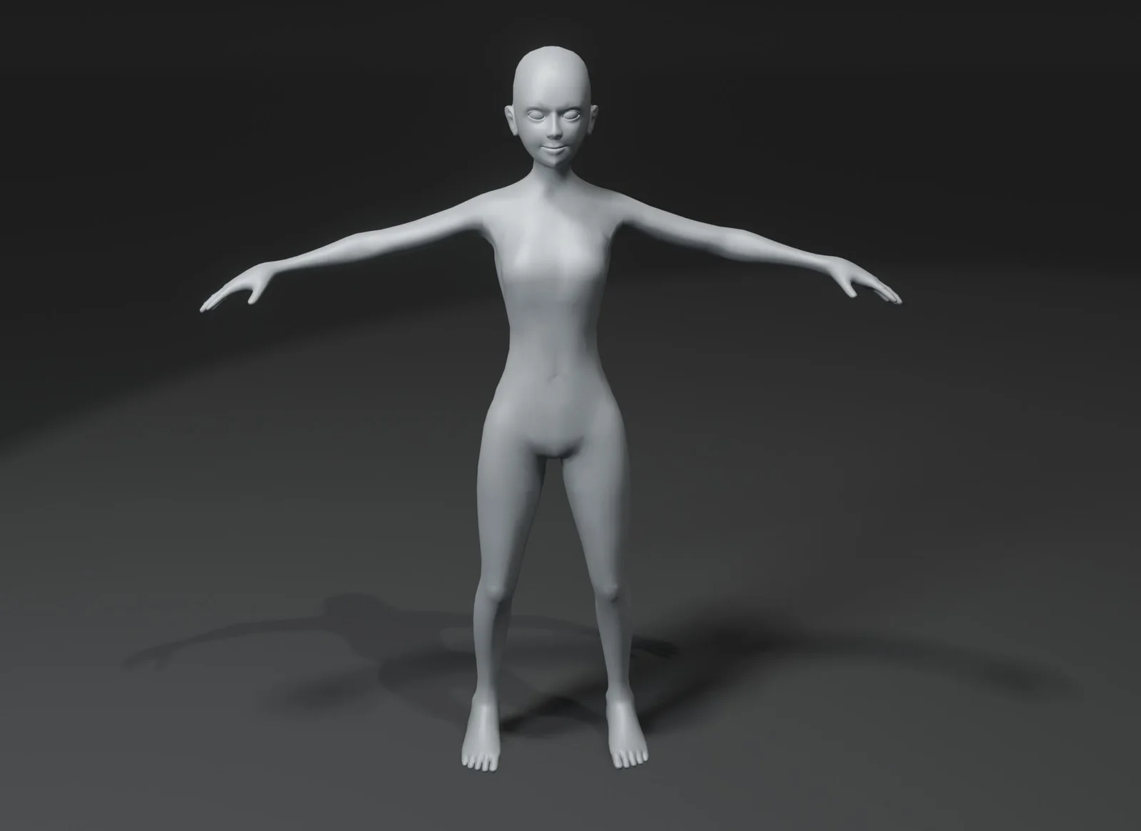 Girl Kid Body Base Mesh screenshot 3
