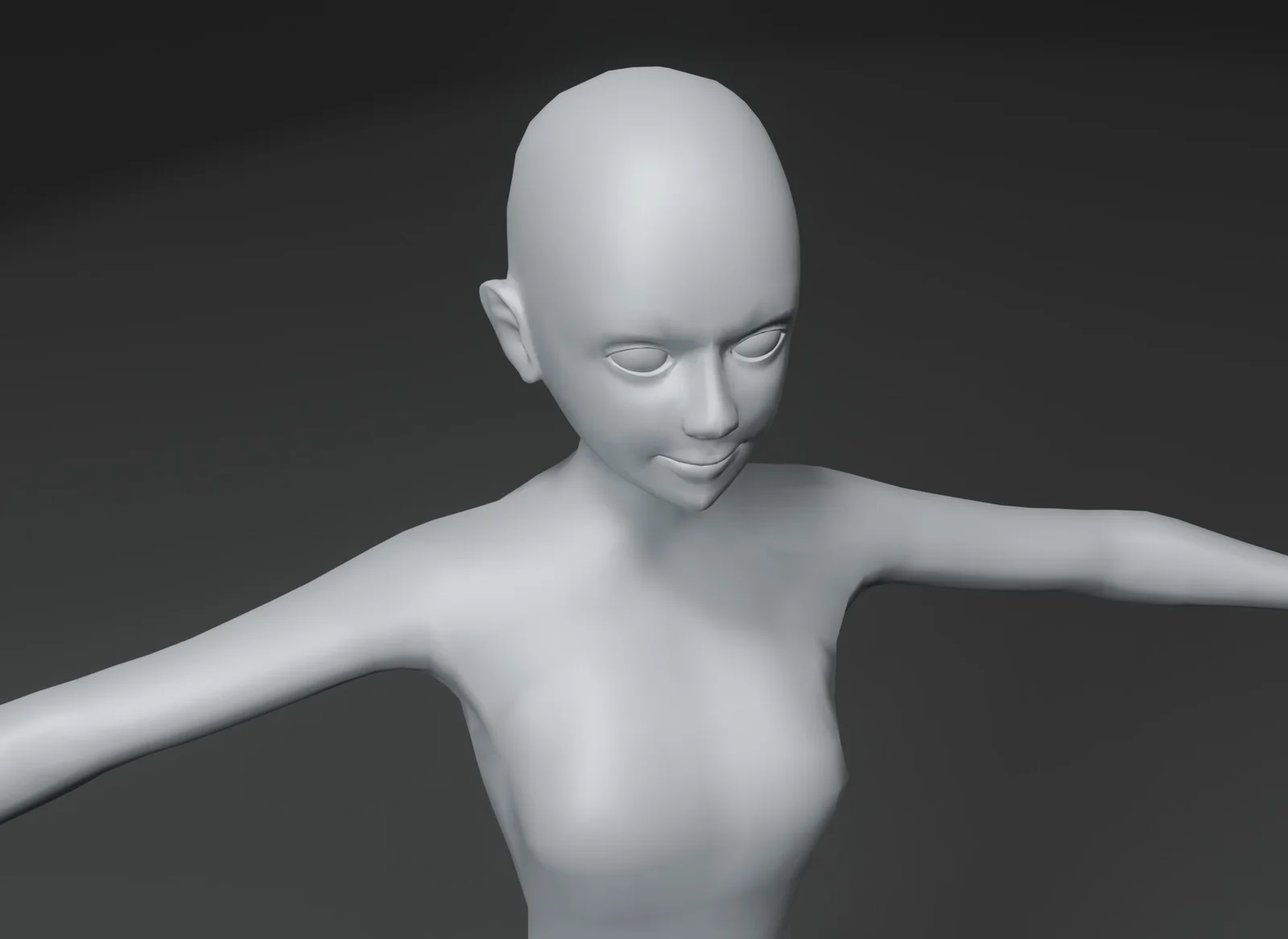 Girl Kid Body Base Mesh screenshot 6