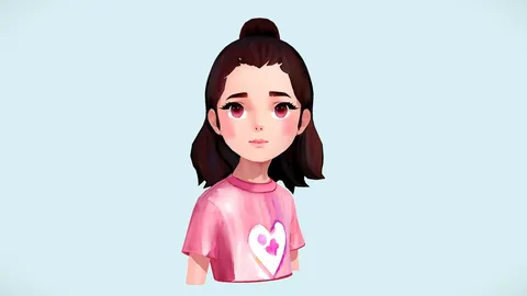 Handpainted Anime Girl - Blender 3d models