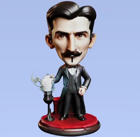 Nikola Tesla Cartoon - Blender 3d models