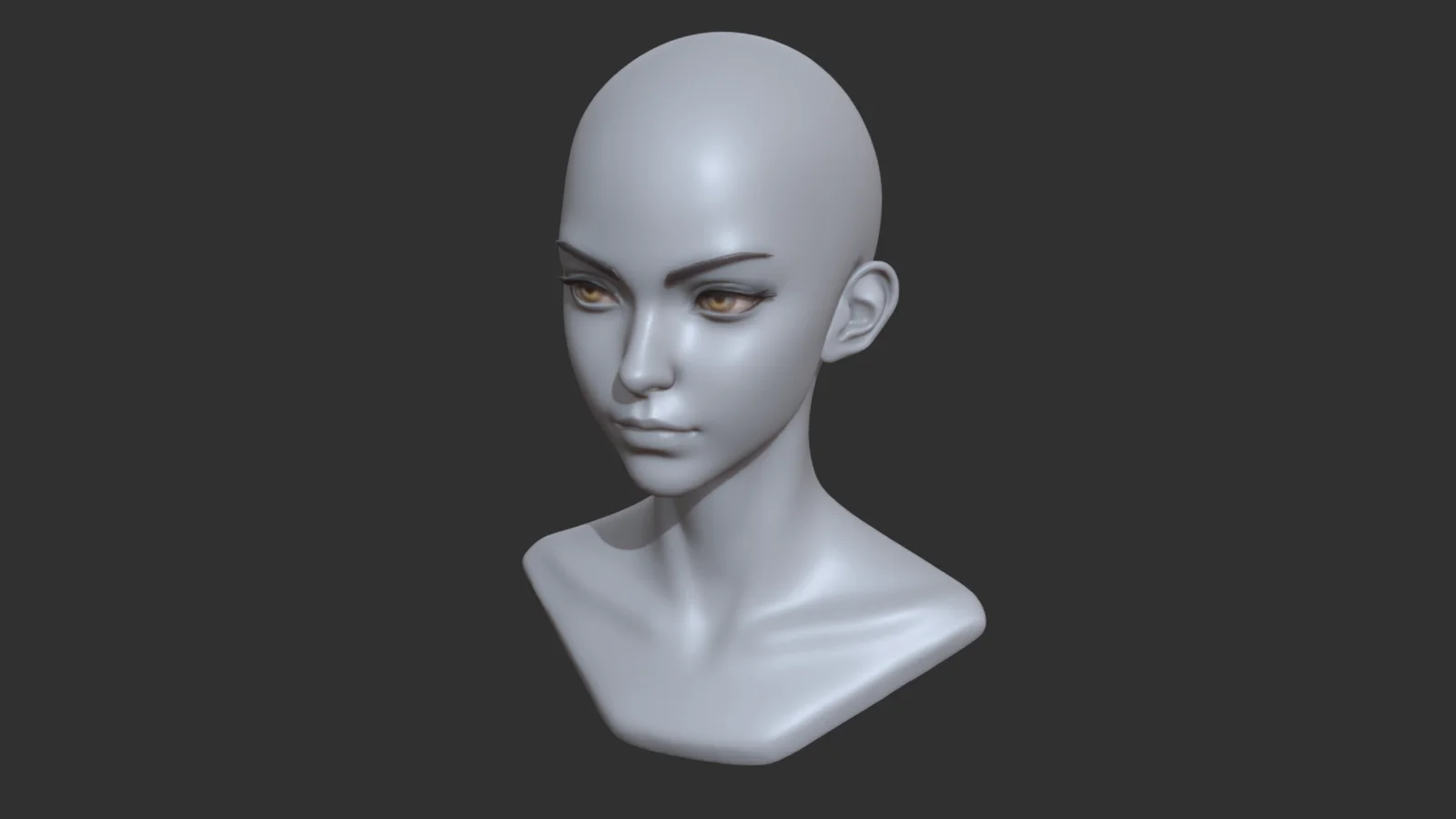 Stylized Anime Female Head screenshot 2