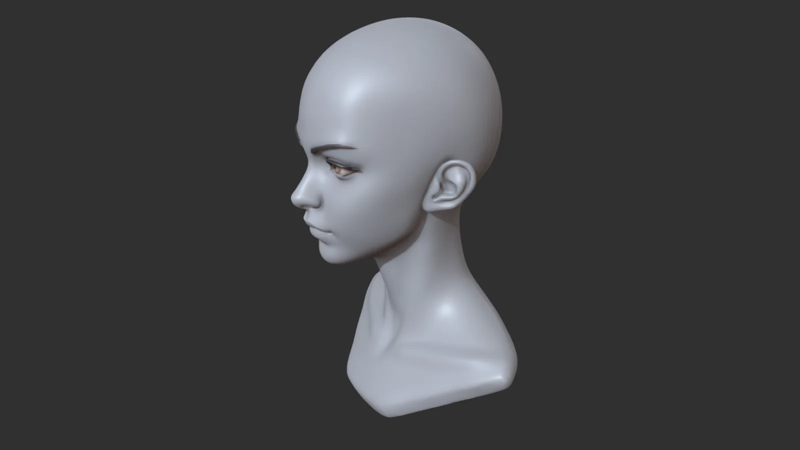 Stylized Anime Female Head screenshot 3