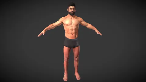 Textured Man Base Mesh - Blender 3d models