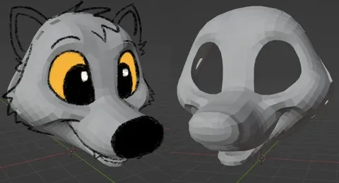 Raccoon Fursuit Headbase - Blender 3d models