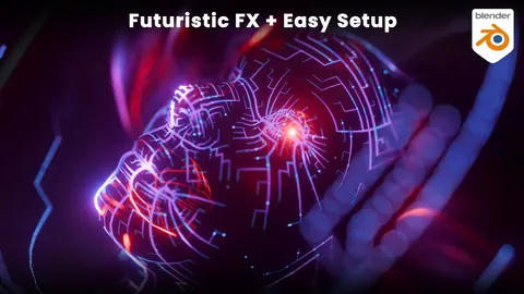 Sci-Fi Electric Signal Trails - Blender geometry nodes