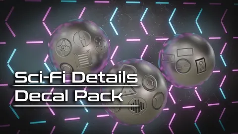 Sci-Fi Decal Pack - Blender textures & materials