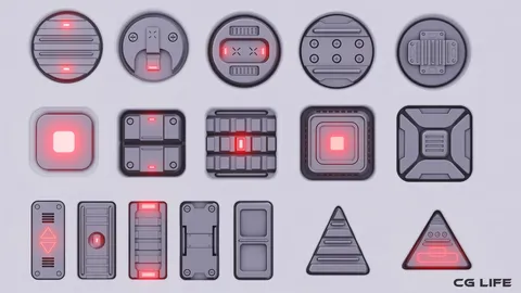 Sci-Fi Decal Pack - Blender textures & materials